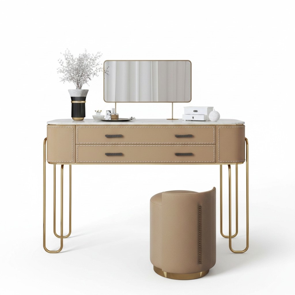Brown dressing table designer dressing table with drawers luxury furniture