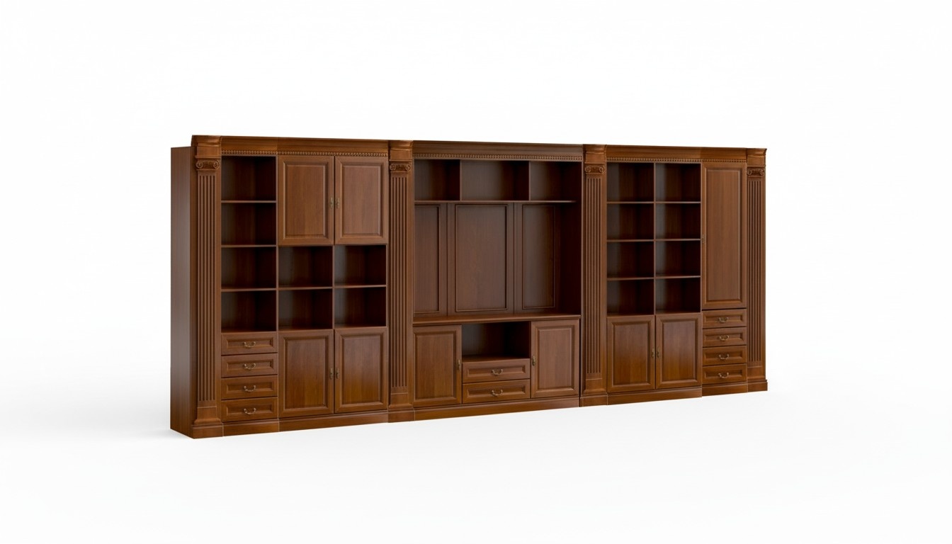 Brown luxurious office cabinet modern solid wood cabinets designer furniture