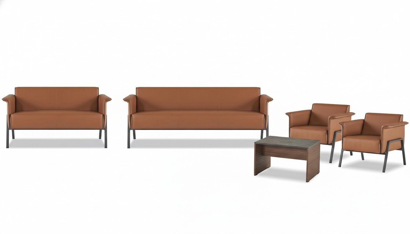 Brown office furniture designer seating desk armchair table