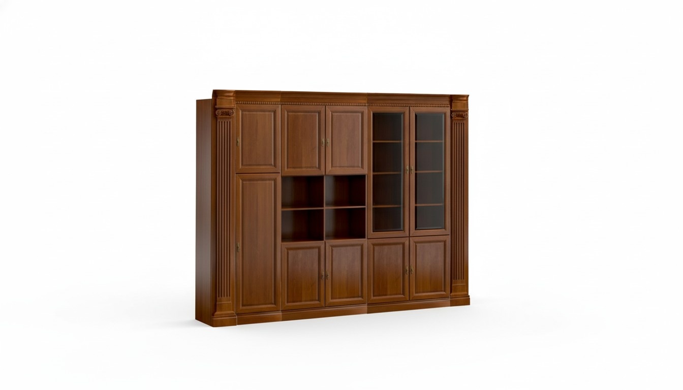Brown Solid Wood Office Cabinet Designer Home Office Luxury Cabinets