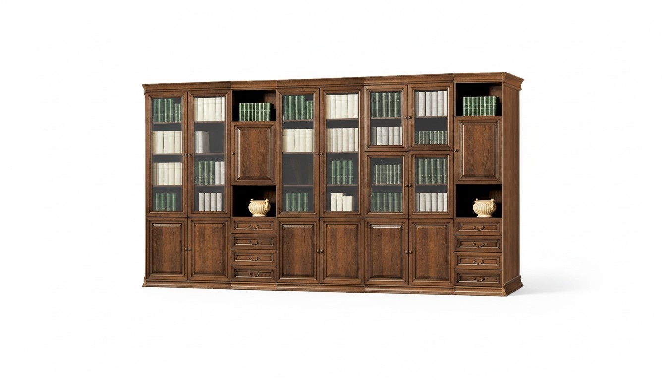 Brown solid wood office cabinet corner wardrobe furniture