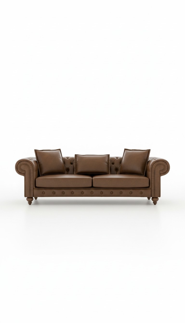 Brown three seater living room couch luxury leather sofas style furniture new