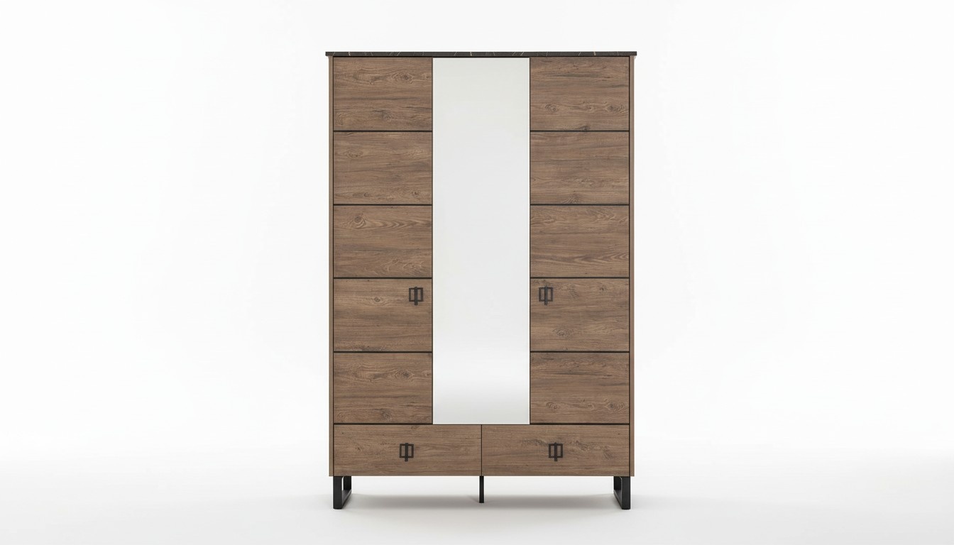 Brown wardrobe designer bedroom glass wardrobe luxury wood furniture