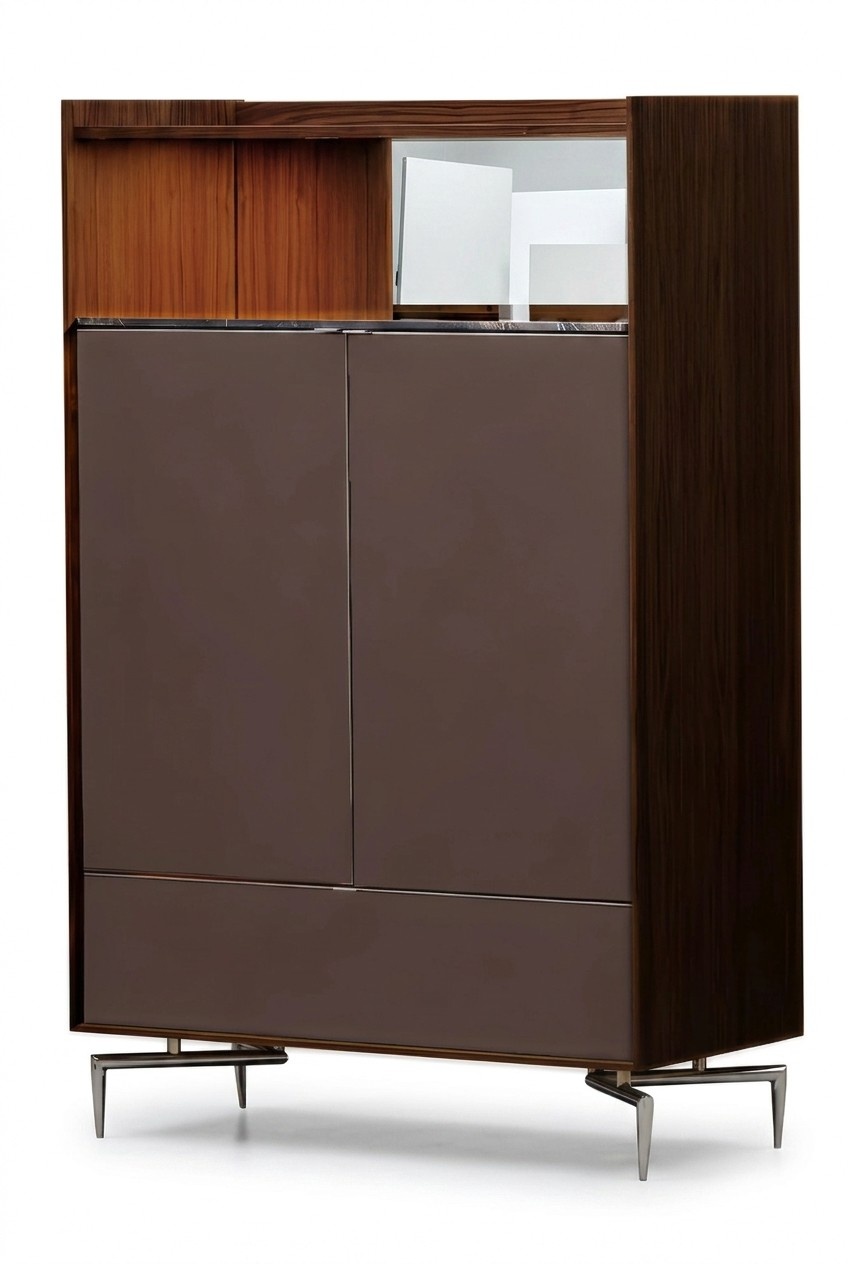 Brown wooden console modern robust for hallway living room office