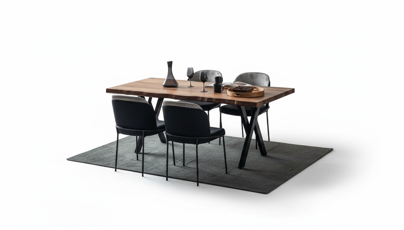 Brown wood dining room table Robust dining tables Wooden tables Luxury furniture