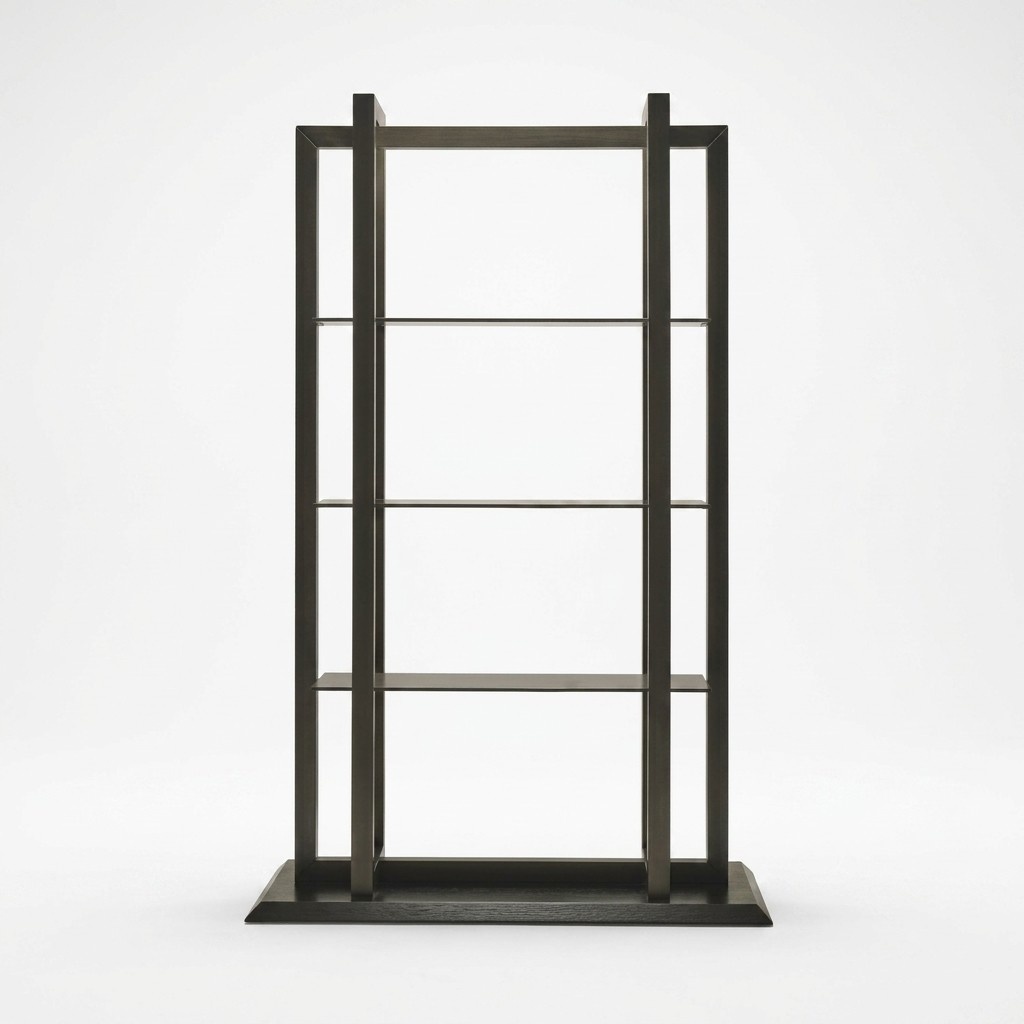 Brown wooden shelf in an elegant design