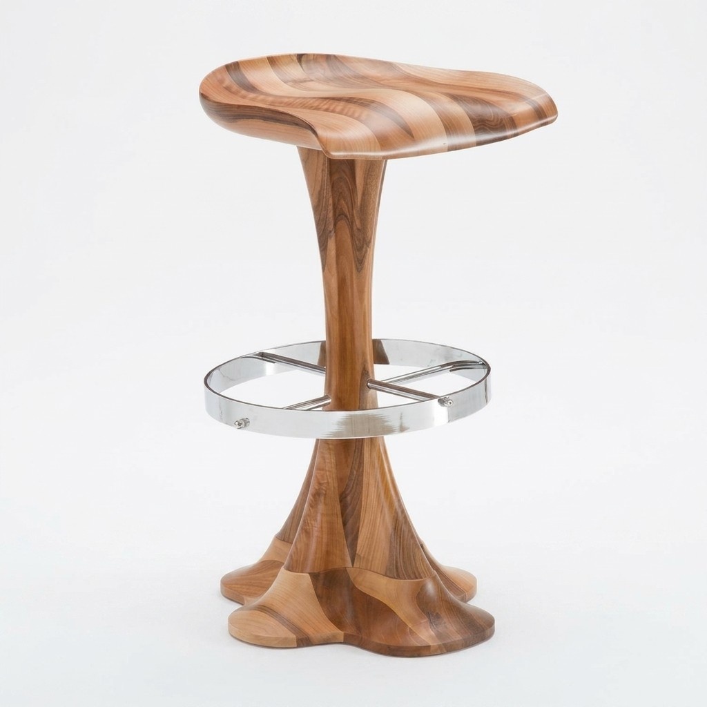 Brown Wooden Stool Elegant and Versatile for Home and Office