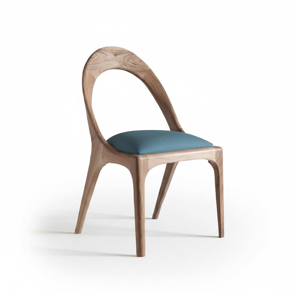 Brown wooden chair with an elegant design for dining rooms and offices.