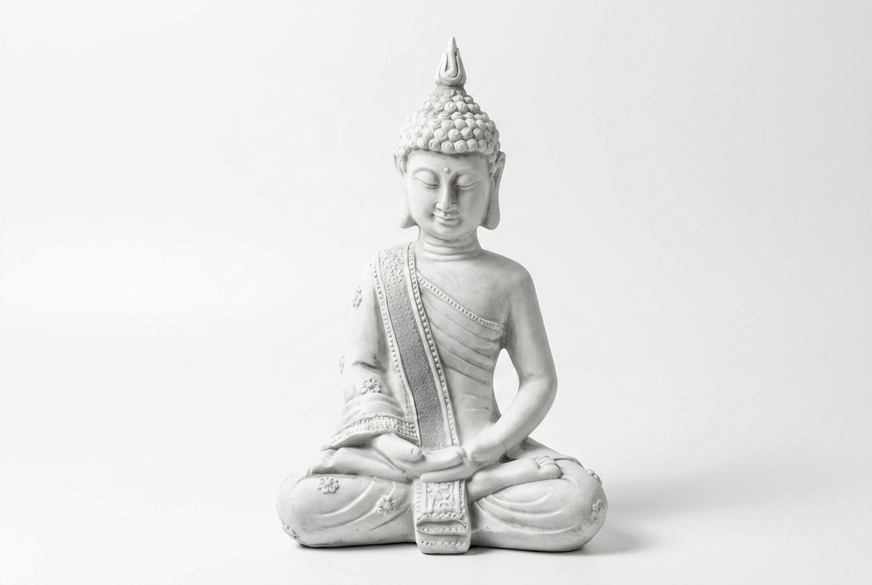 Buddha sculpture in stone look. Large sculpture for garden and living area 31cm
