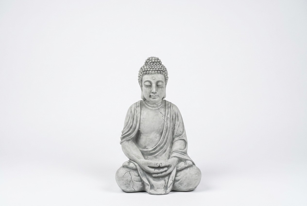 Buddha sculpture in stone look. Large sculpture for garden and living area 50cm