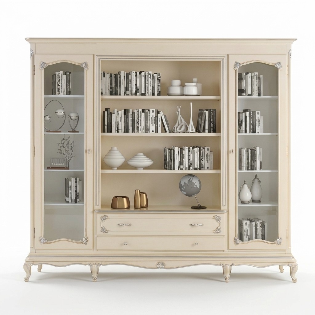 Books Cupboard Italian Furniture Shelf Wood Cabinets Shelves Display Cabinet Sideboard