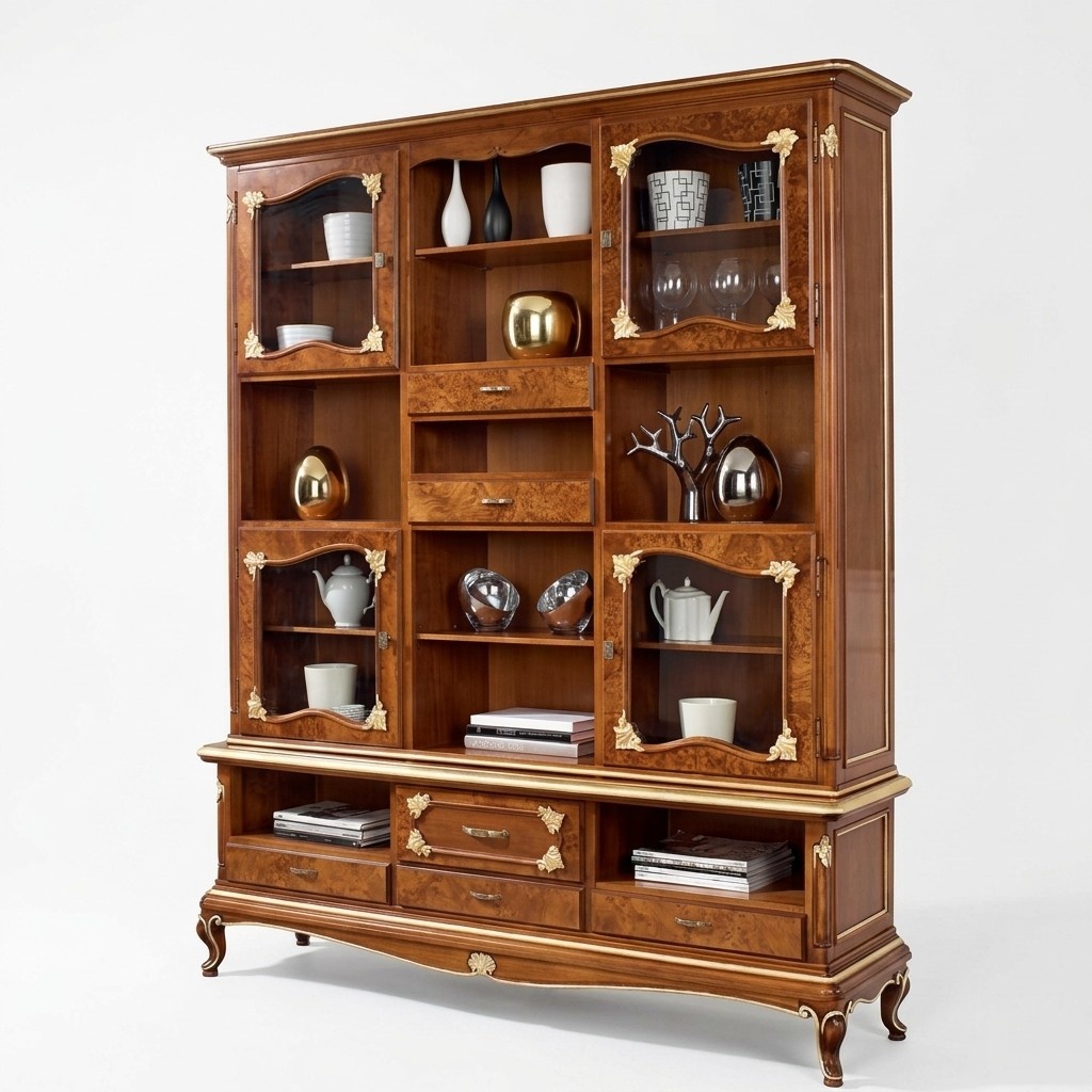 Bookshelf brown Display Cabinet Bookcase Display Cabinet Bookshelf Shelves