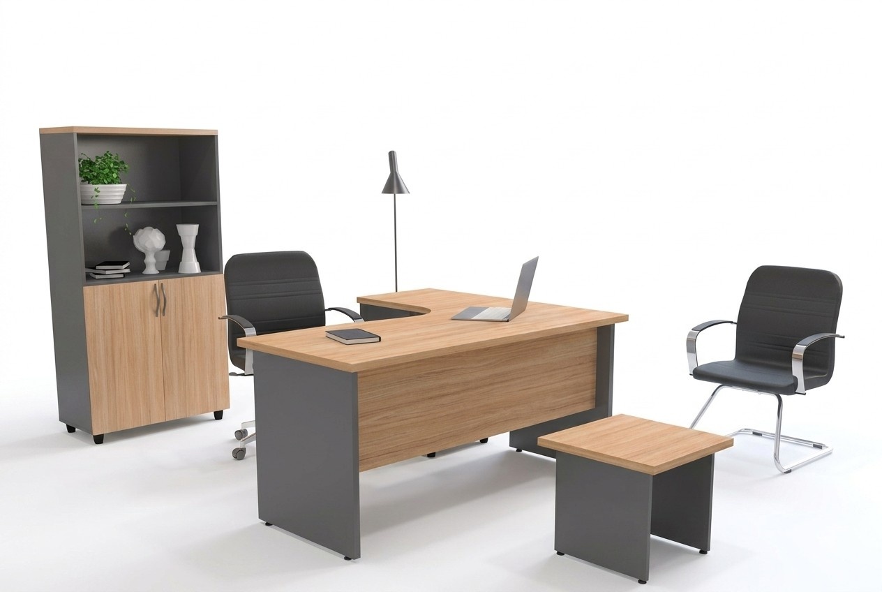 Office equipment set Workplace equipment Corner desk Filing cabinet