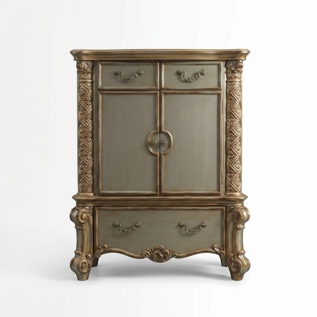 Buffet Commode Chests of Drawers Baroque Rococo Sideboard Console Gold Wood New