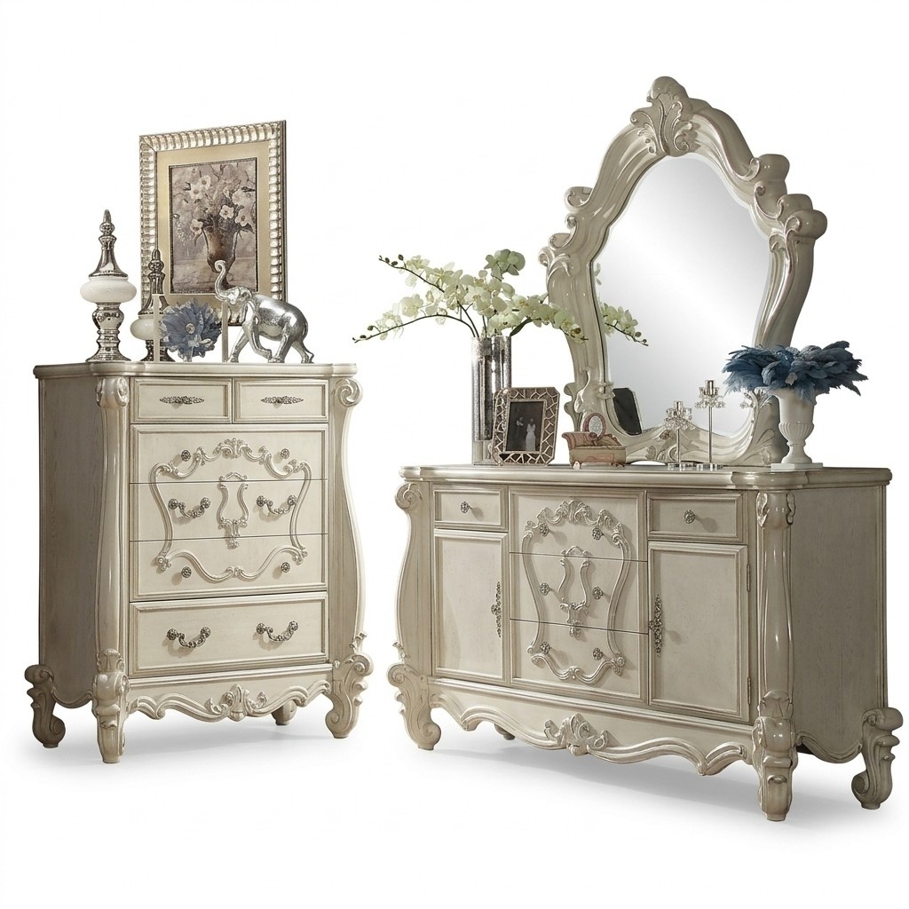 Chests of Drawers Baroque Rococo Mirror Sideboard Console Wood New