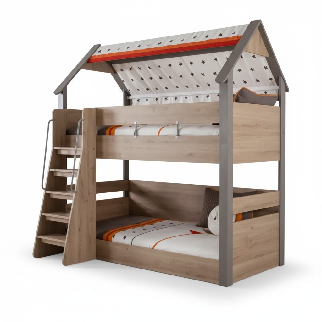 Bunk bed children\'s bed Bed frame children\'s room wood brown design