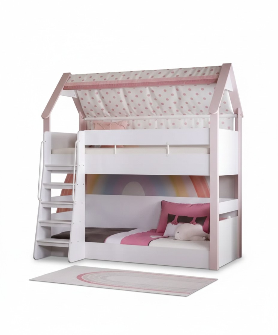 Bunk bed children\'s room children\'s bed bed bed frame wood pink bunk bed