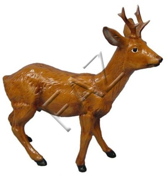 Full light brown colored gloss deer decorative sculpture 76x80cm