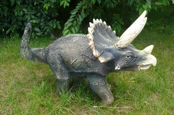 Decorative sculpture designed as Triceratops dino figure 100cm length