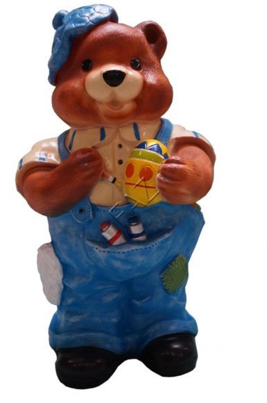 Design Teddy Bear Painter Figure Statue Sculpture Figures Sculptures Decoration XXL