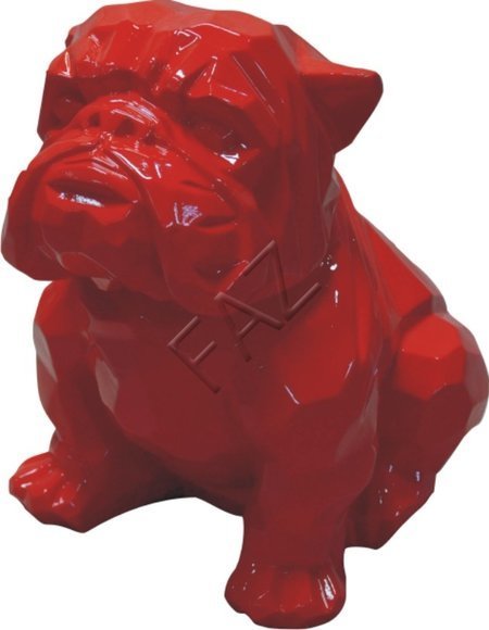Full red colored gloss decorative sitting puppy sculpture 42cm height