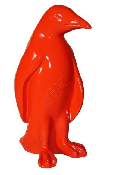 Design full red colored gloss red penguin decorative sculpture 95cm height