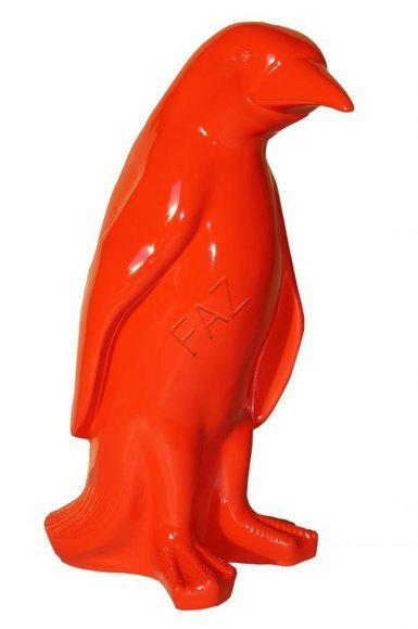 Design full red colored gloss red penguin decorative sculpture 70cm height