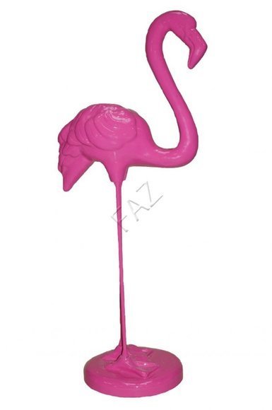 Decorative garden sculpture designed as full pink colored flamingo figure 117cm height