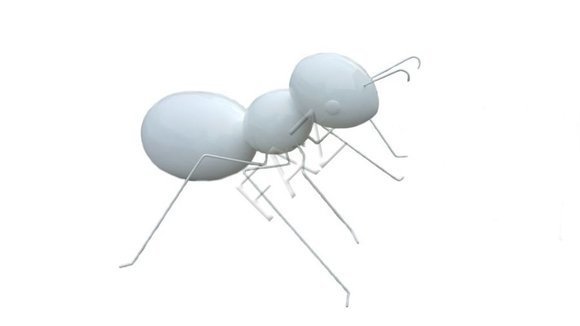 Full white colored decorative garden gloss ant sculpture 50cm length
