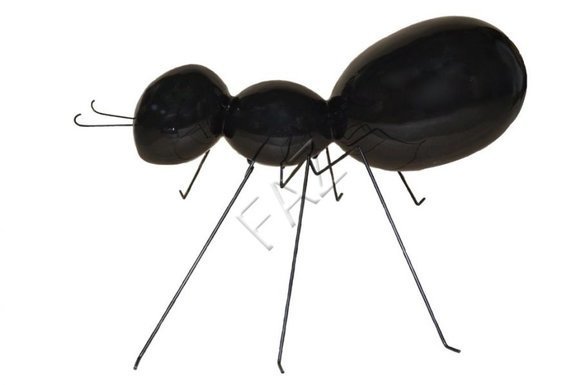 Full black colored decorative garden gloss ant sculpture 72cm length