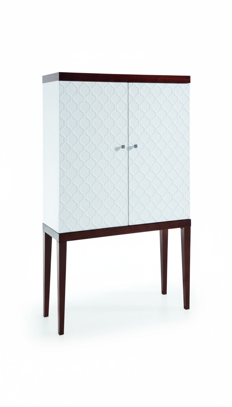 Modern style made of real wooden gloss sideboard with 2-swing doors, collection VIA