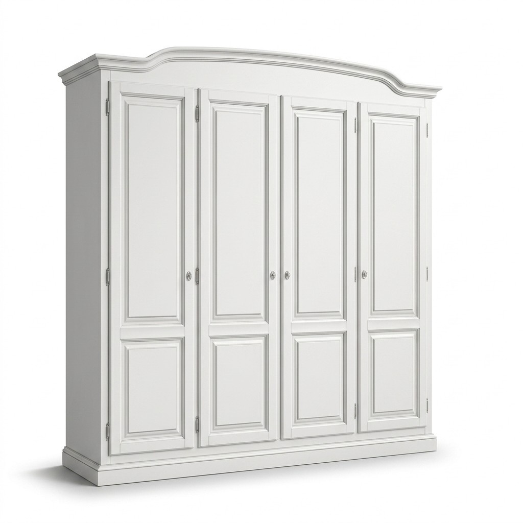 Closet Bedroom Wood White Wardrobe Classic Designer