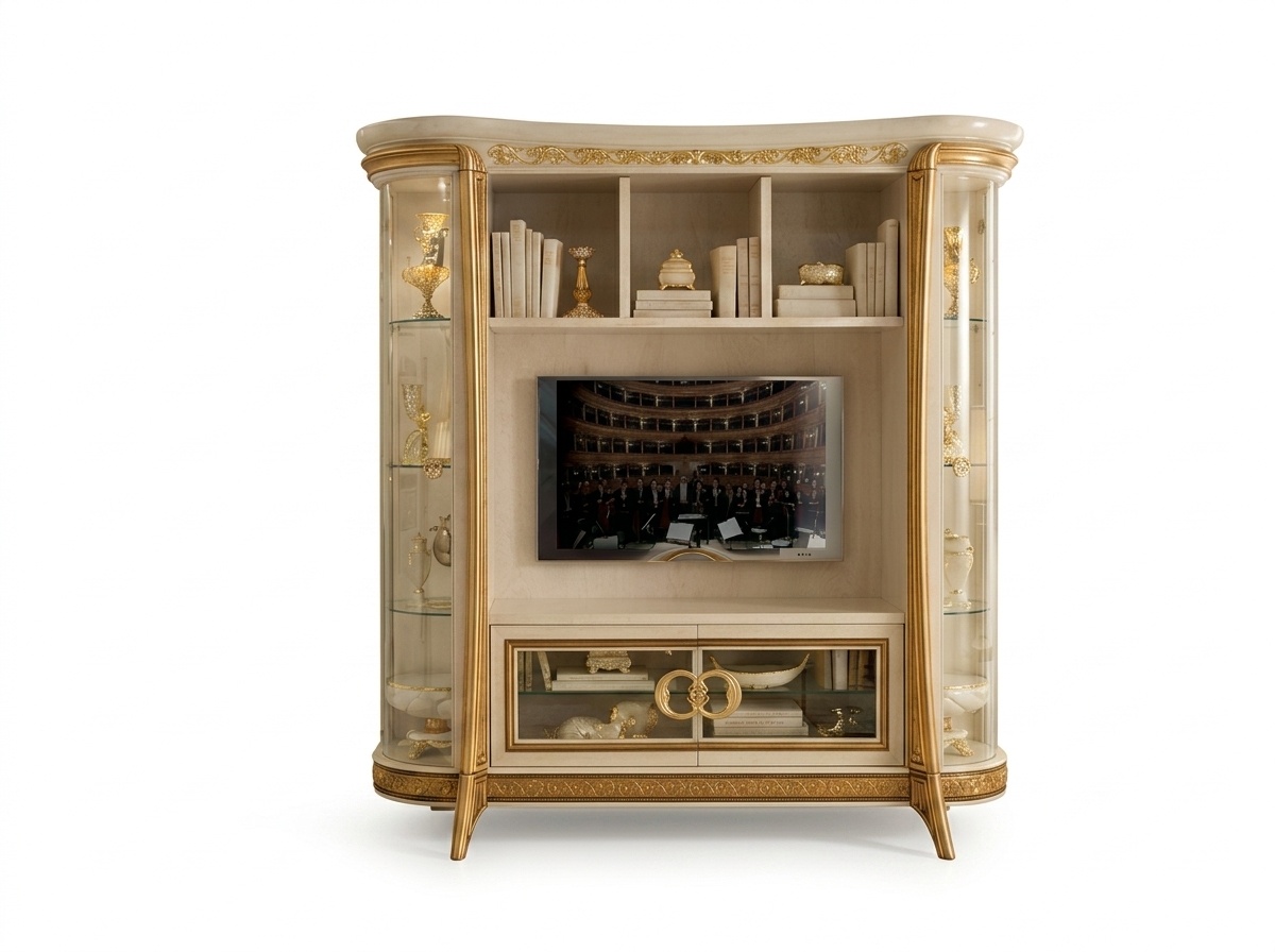 Classic Art Nouveau Living Room Wall TV Cupboard/Sideboard