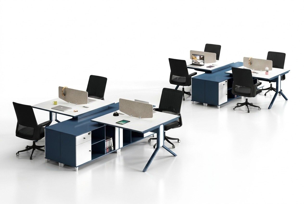 Call center 2 workstations desk office furniture furnishings equipment table