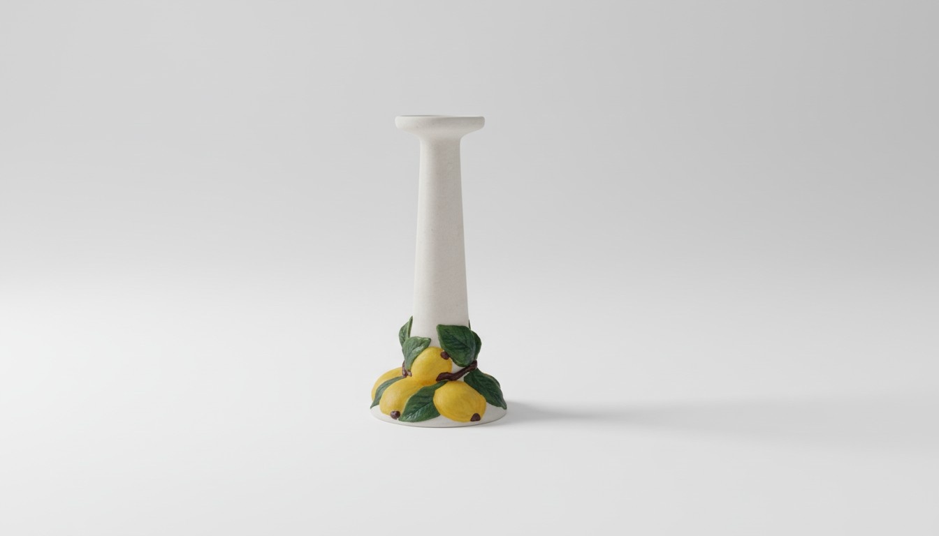 Antique coloumn with lemons design style floor lamp stand, 40cm high