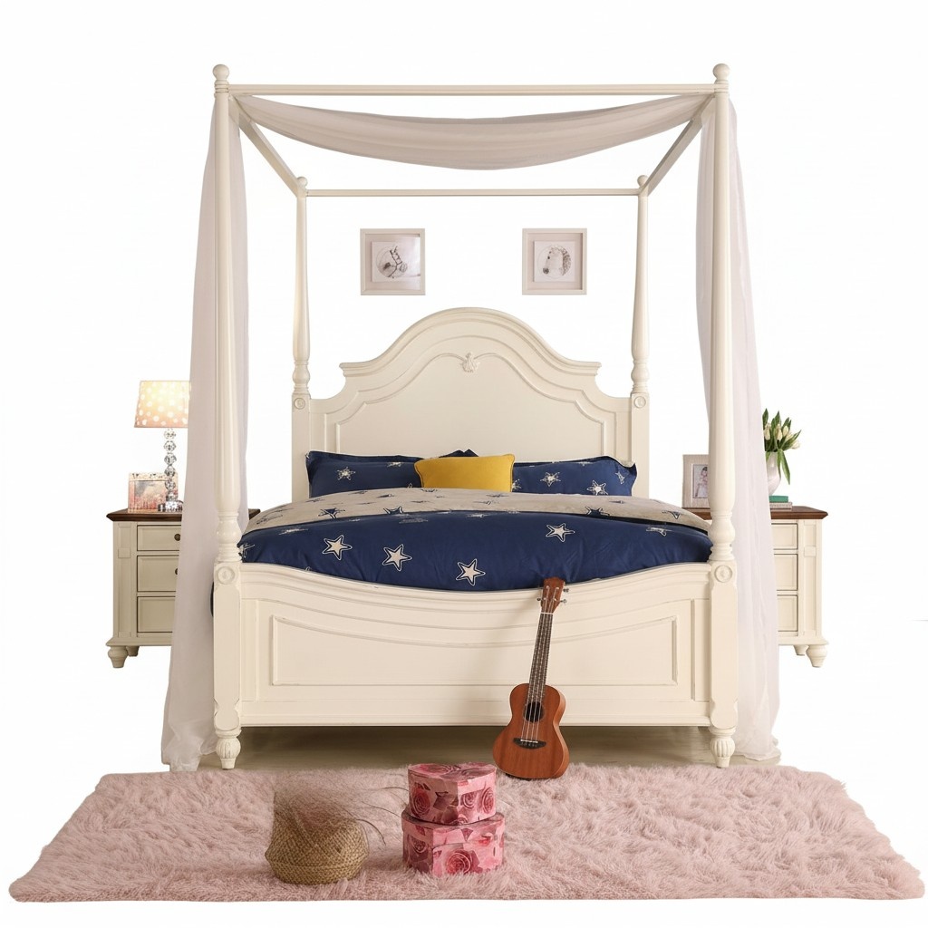 Luxury Canopy Bed Real Wood Bed Design Beds Classic Bedroom Furniture New