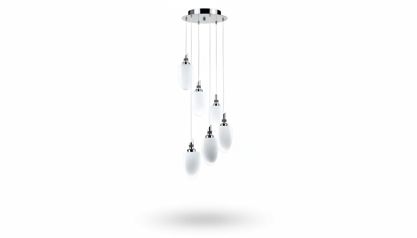 Ceiling lamp A modern white glass living room luxury 50x130 Chrome