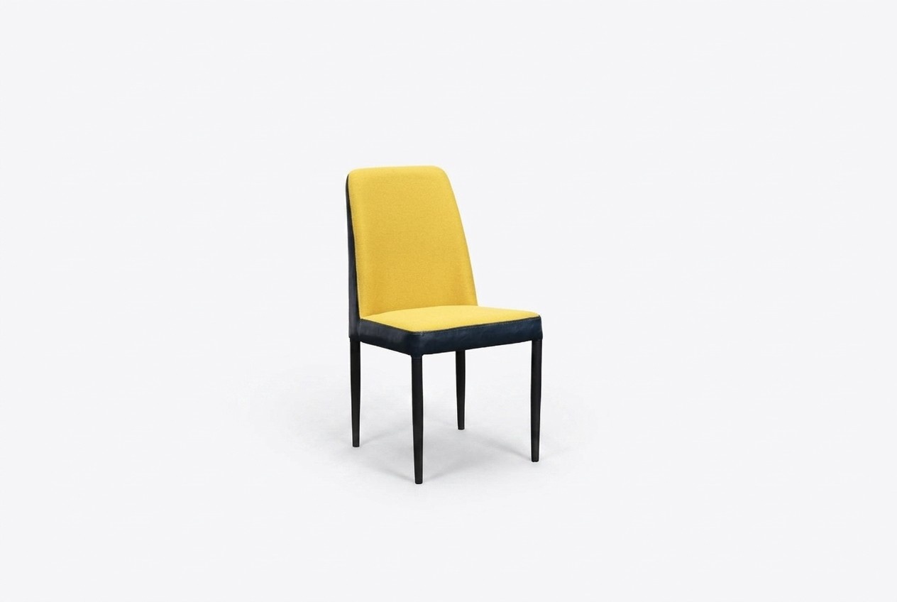 Chair 1x Dining Room Upholstery Chair Armchair TV Lounge Club Leather Textile Yellow