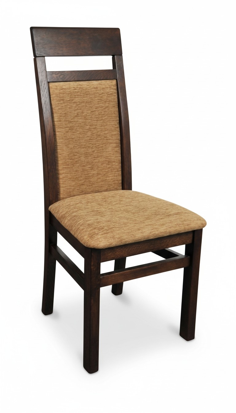 2x set modern wood style designer dining room chairs textile upholstered