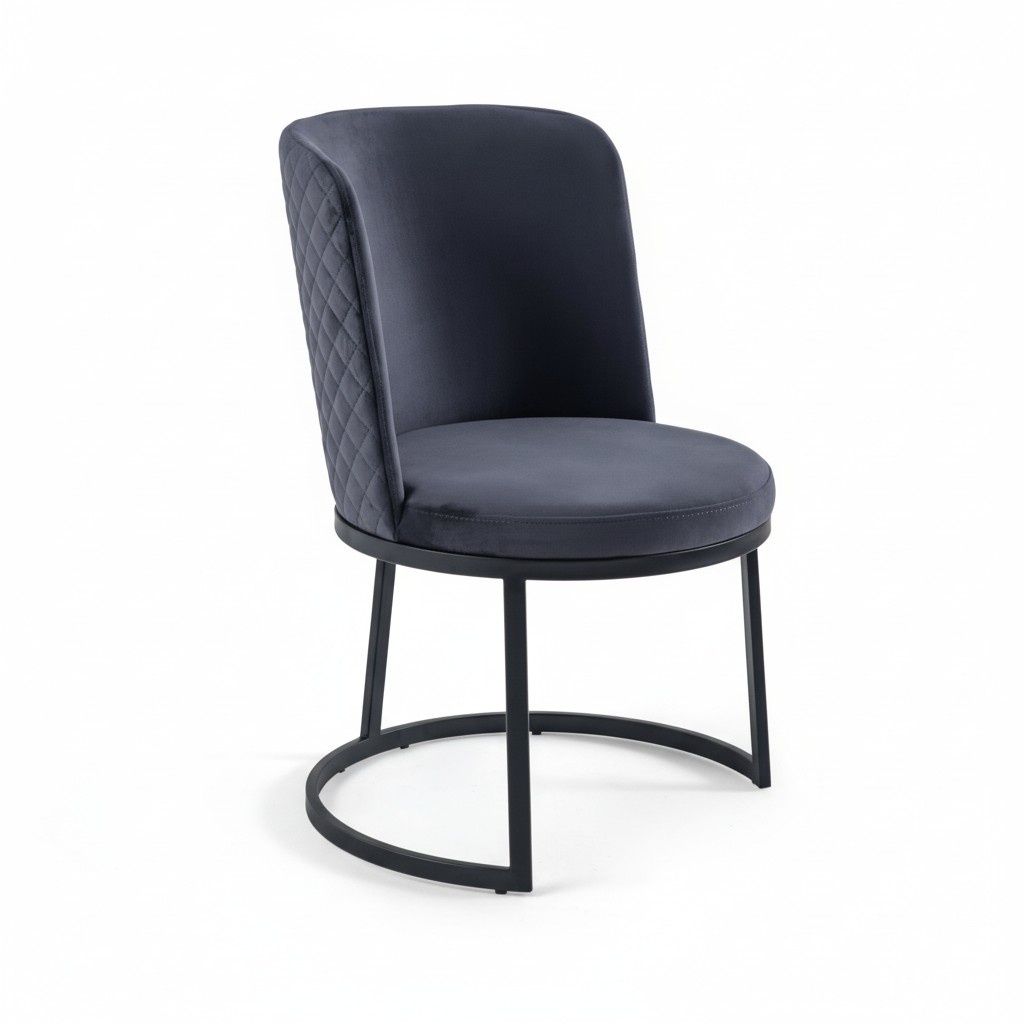 Chair set with 6 textile dining chairs, upholstered chairs.