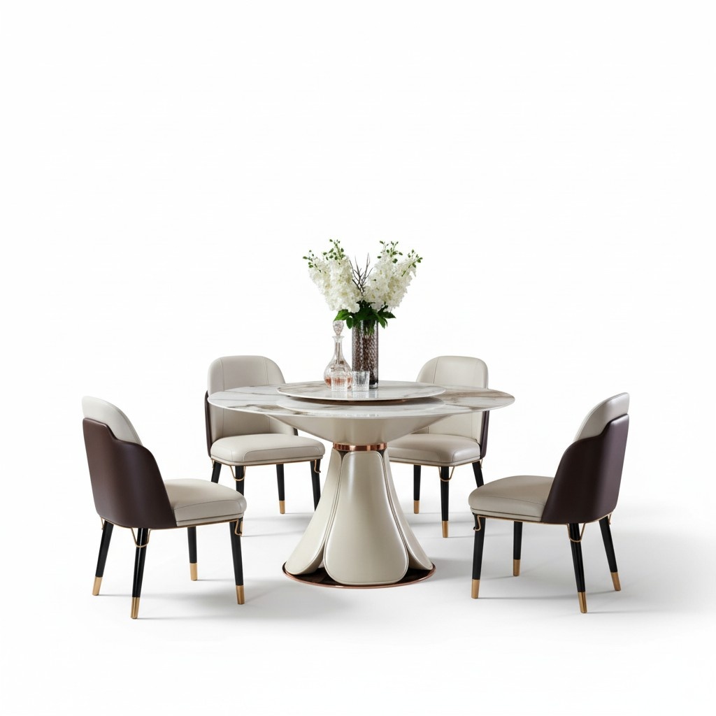 Chair Leather Milk Wood New Creative Modern Design Furniture Luxury Dining Room Chairs