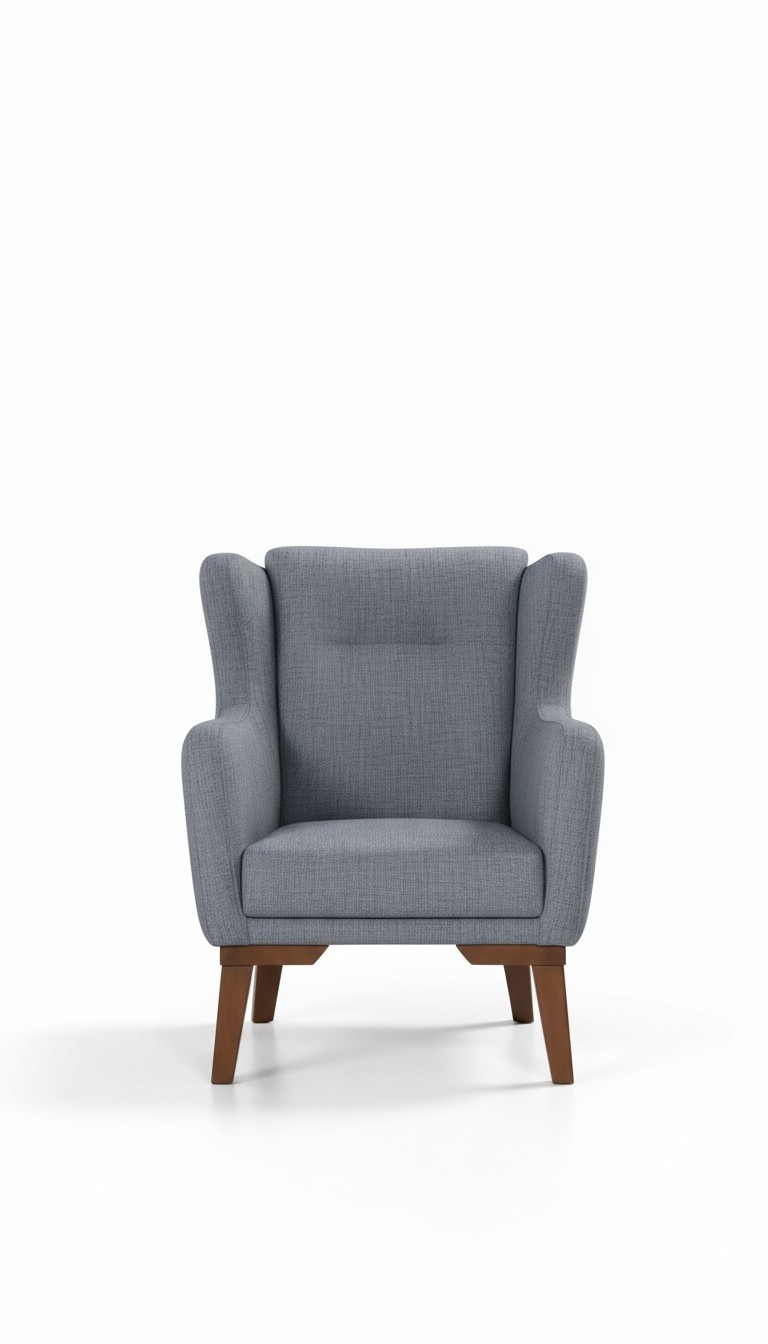 Luxury Armchair Single Seater Living Room Wood Grey Furniture