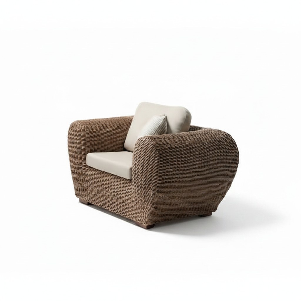 Chair Rattan Brown Terrace Elegant Furniture Modern 1 Seater Stylish Chair