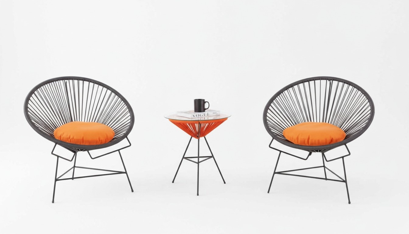 Chair Set 2x Armchair Table Chairs Upholstery Garden Furniture Terrace