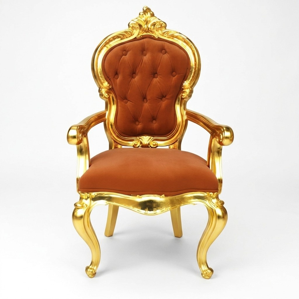 Chair throne armchair dining room designer wood antique style baroque rococo king chair
