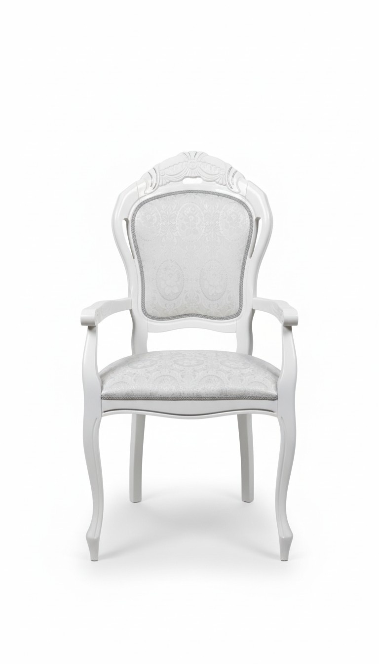 Chair White Silver Design Living Room Dining Room Wood Chairs Upholstery Made in Italy