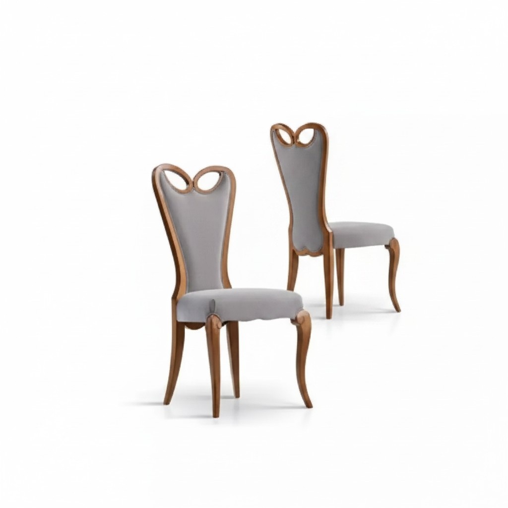Chair without Armrest Dining Room Brown Design Textile Luxury Dining Chair