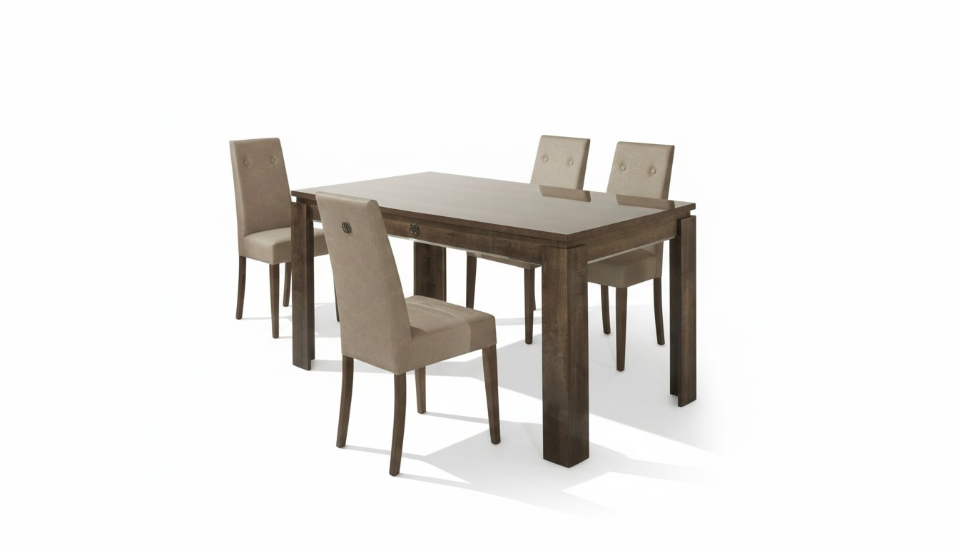 Chair Wood Upholstery Set Living Room Dining Group Set 4pcs New