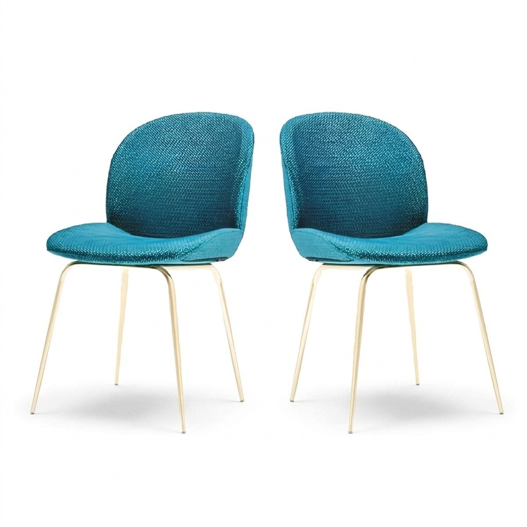 2x Chair Group Chairs Set Textile Fabric New Upholstered Dining Room