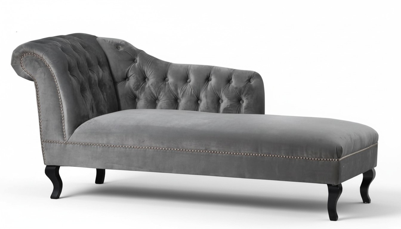 Chaise Longue Creative Furniture Fabric New Living Room Modern Design Sofa GreyTextile